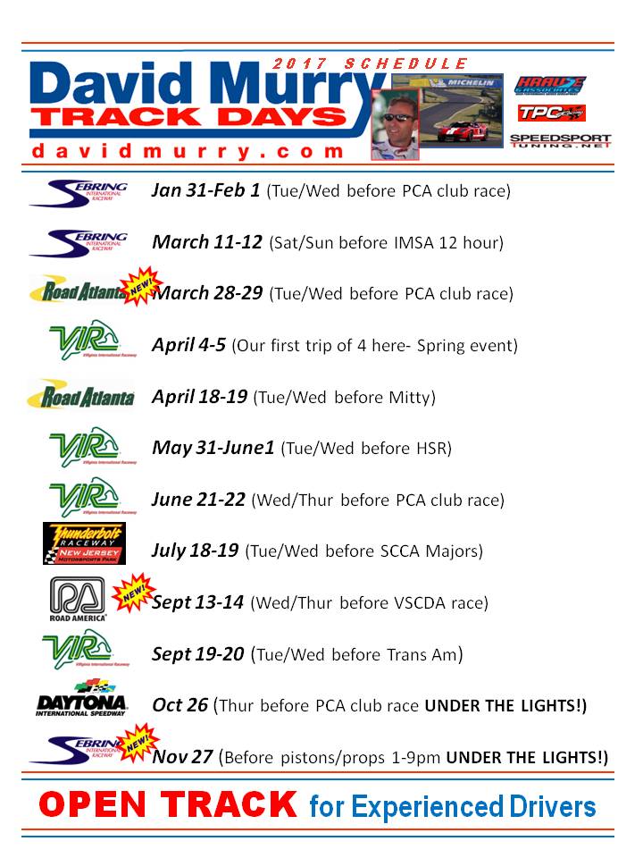 2017 DMTD full schedule