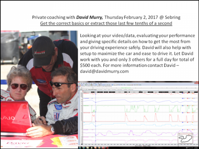 David Murry coaching Sebring February 2 2017