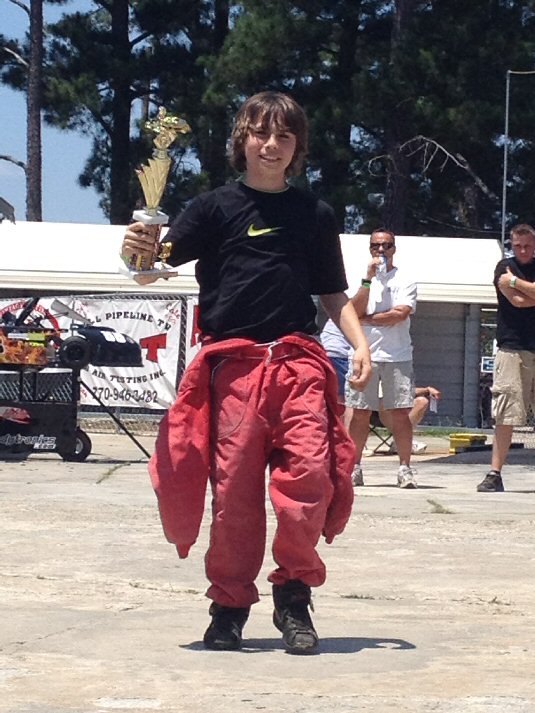 Dylan with trophy