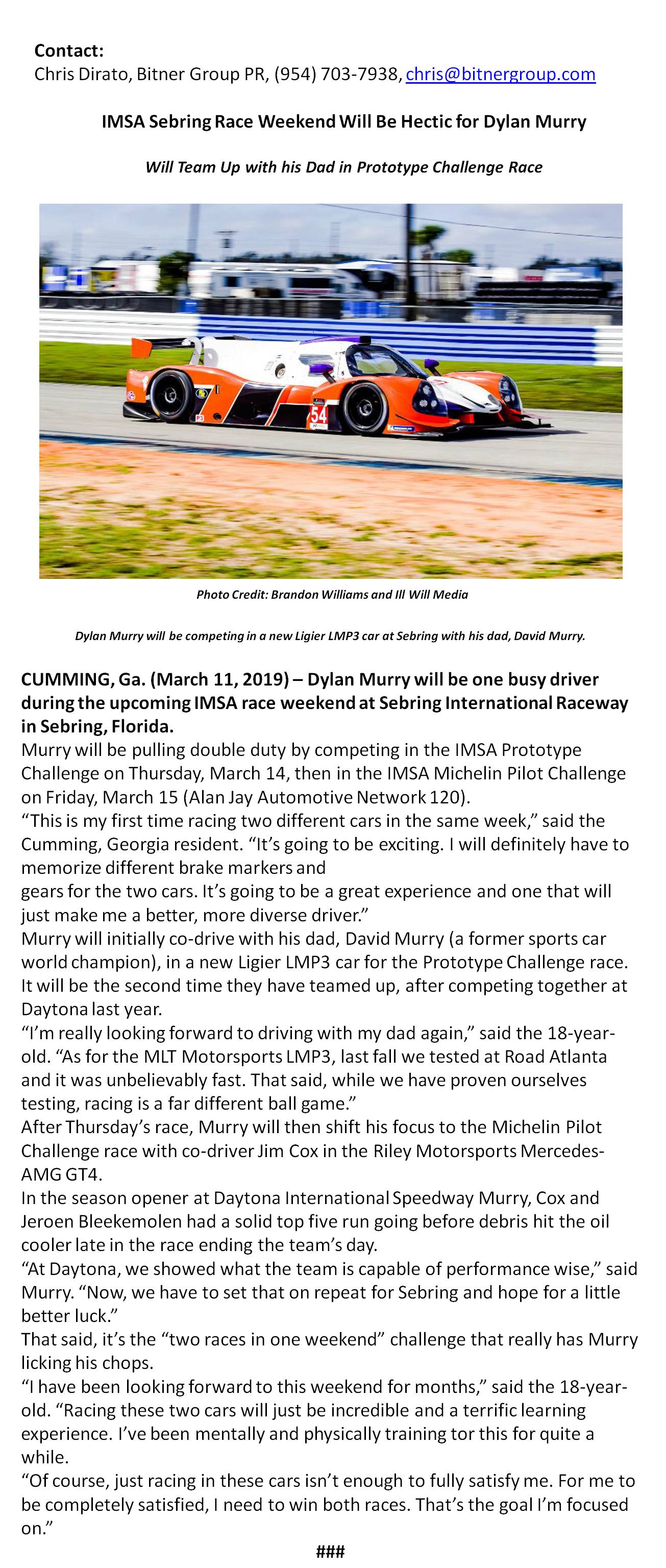 Dylan Sebring Advance